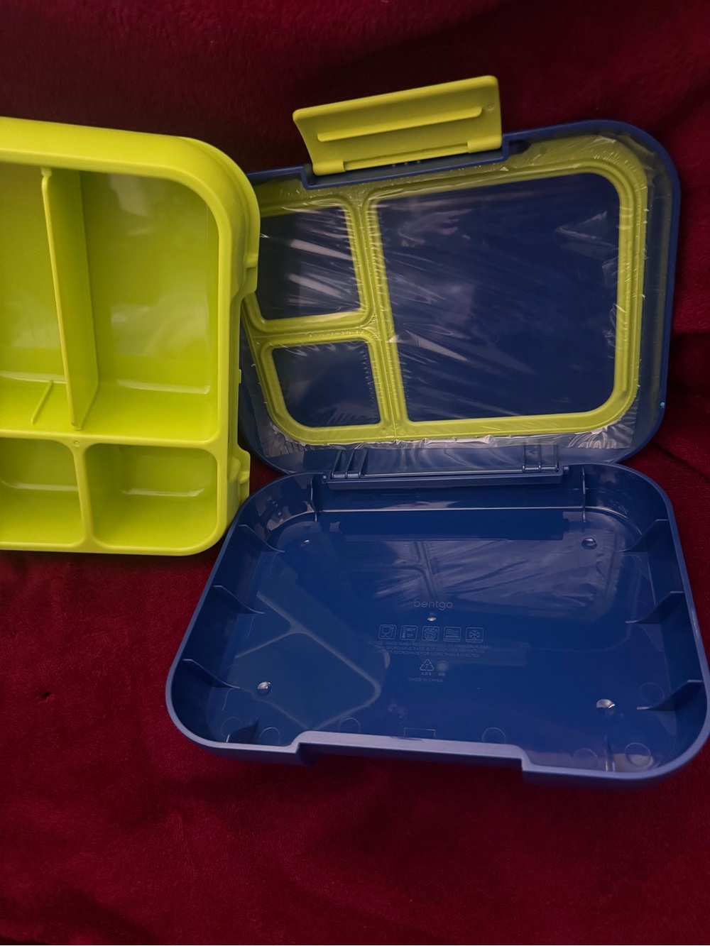 bentgo pop Leak-Proof Lunch Box - Lime Green and blue - Picture 3 of 6